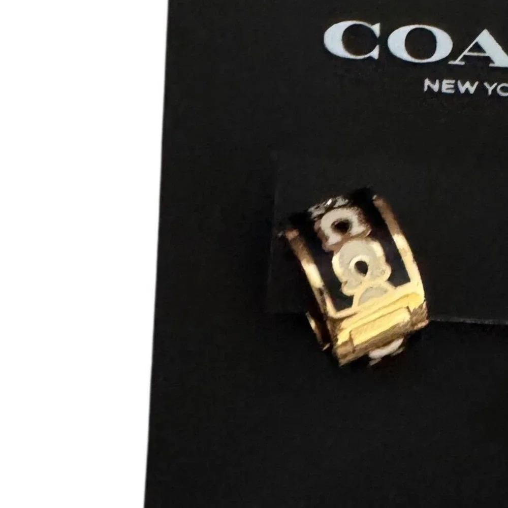 Coach Jewelry Earrings Initial C Monogram‎ New With Dust Bag - Picture 2 of 3